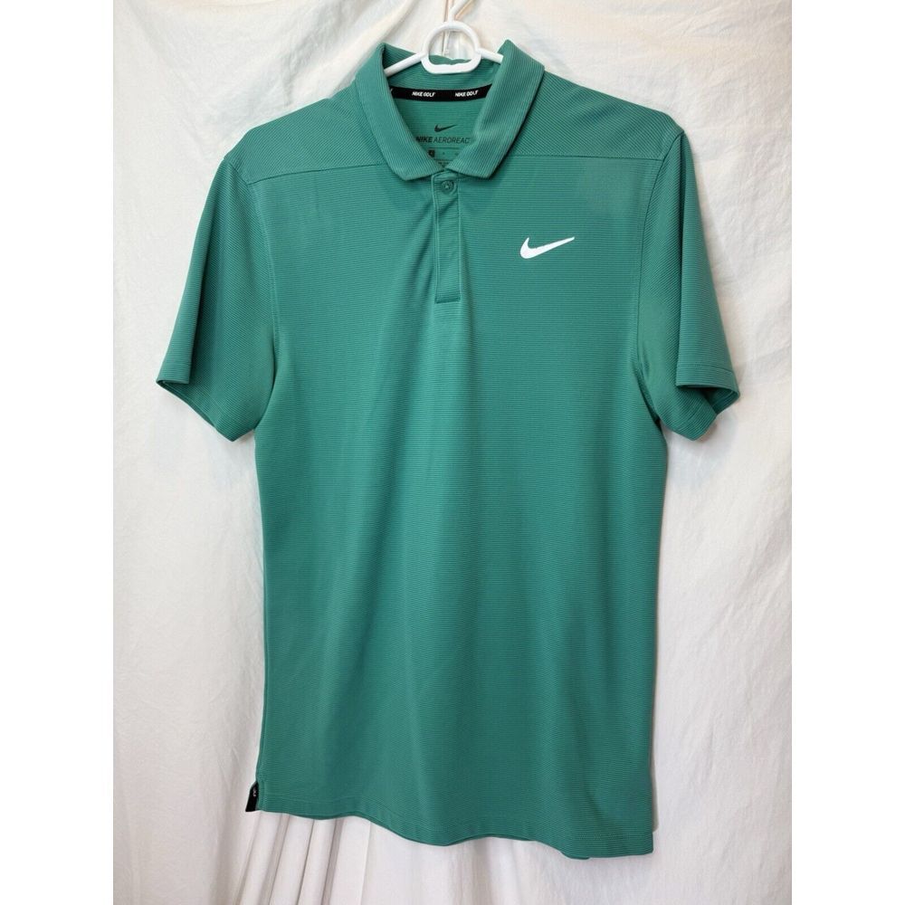 Nike Aeroreact Men Performance Adaptive Striped Golf Polo Shirt 918677-370 Small